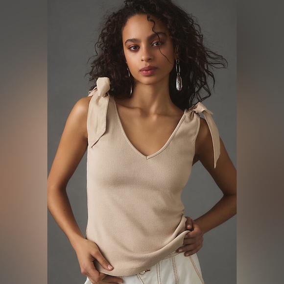 Maeve Tops - Anthropologie The Rafaela Bow-Tie Tank by Maeve Top